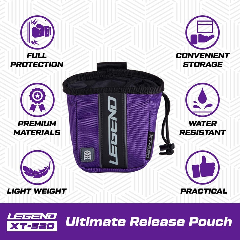 LEGEND XT520 Quick Release Pouch & Finger Tab Bag (Purple) | Interior Divider for Better Organization & Storage of Release Aids | Attaches to Standard 2" Belt | Quick Drawstring Closure - Image 5